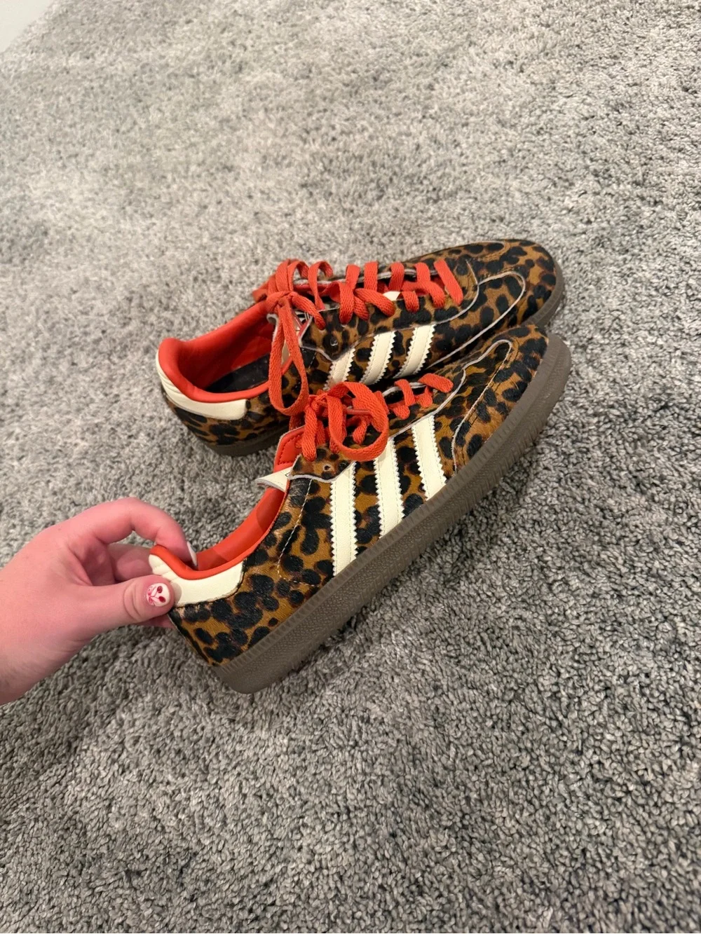 adidas Cream Leather Sneaker Interior with Size Tag
